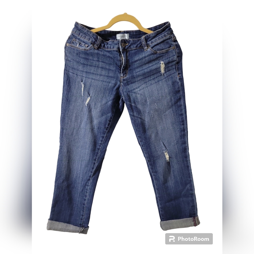 Liz Claiborne Petite 4P Cuffed Boyfriend Jeans